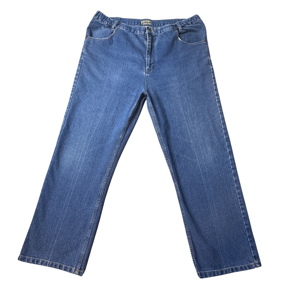 David Taylor Jeans Mens 39x27 Blue Comfort Fit Elastic Waist Straight Leg M25042